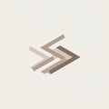 An abstract design features three interlocking, angular shapes forming a zigzag Royalty Free Stock Photo
