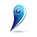 Abstract design featuring a blue gradient location marker icon Royalty Free Stock Photo