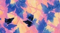Abstract design featuring colorful leaves against a vibrant background Royalty Free Stock Photo