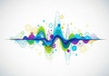Abstract design featuring colorful, overlapping waveforms in Royalty Free Stock Photo
