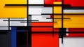 Abstract Geometric Wallpaper Inspired By De Stijl Art