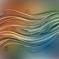 Abstract design featuring flowing, wavy lines with curled ends, creating a dynamic pattern. The Royalty Free Stock Photo