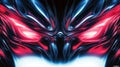 Abstract Liquid Metal Face, Glowing Red and Blue Royalty Free Stock Photo