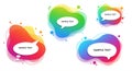 Abstract design featuring four multicolored speech bubbles with \