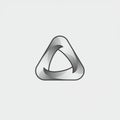 Abstract design featuring a grayscale triangular shape with a twisting, MÃ¶bius strip-li Royalty Free Stock Photo