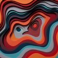 Abstract design featuring multiple layers of colorful paper cutouts, creating an Royalty Free Stock Photo