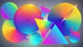 Abstract design featuring overlapping geometric shapes with vibrant colors Royalty Free Stock Photo