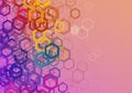 Abstract design featuring overlapping hexagons in various sizes Royalty Free Stock Photo