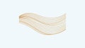 Abstract design featuring parallel, wavy golden lines on a light background Royalty Free Stock Photo