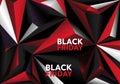 Abstract design featuring sharp, angular shapes in red, black, Royalty Free Stock Photo