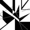 Abstract design featuring sharp, intersecting black and white geometric shapes. Royalty Free Stock Photo