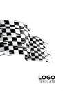 Abstract design featuring a stylized black and white checkered flag, often associated Royalty Free Stock Photo