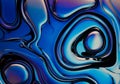 Abstract design featuring swirling patterns and curves in vibrant blues and purples. The image has Royalty Free Stock Photo
