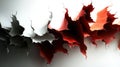 Abstract design featuring torn paper-like textures in red, black, and white colors Royalty Free Stock Photo
