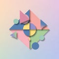 Abstract design featuring various shapes such as circles triangles and Royalty Free Stock Photo