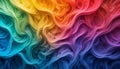 Abstract design featuring a vibrant spectrum of swirling colors,