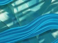Abstract design featuring wavy, overlapping teal and turquoise forms Royalty Free Stock Photo