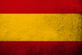 Kingdom of Spain National flag `la Rojigualda`. Grunge background