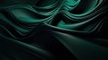 Abstract design of green silk waves, creating a mesmerizing visual aesthetic