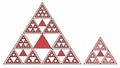 Sierpinski triangle fractal, depicting mathematical pattern and abstract design illustration. vector design Generative AI
