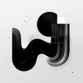 Abstract Black And White Design: Fluid Geometry And Minimalist Style