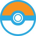 Abstract design illustration of Poke ball Icon on white