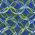 An abstract design with interlocking circles in shades of blue and green2, Generative AI Royalty Free Stock Photo