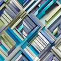 An abstract design with interlocking triangles in shades of blue and green2, Generative AI Royalty Free Stock Photo