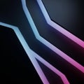 Ntersecting neon lines on a dark background featuring gradients of blue Royalty Free Stock Photo