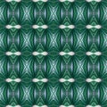 abstract design with lines and geometric patterns on a surface with green and white threads, background and texture Royalty Free Stock Photo