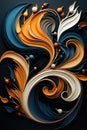 An abstract design made of paper with swirls, AI