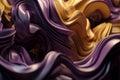 Abstract Design: Mauve Purple & Mustard Yellow Twisted Waves in 3D Render & Unreal Engine 5