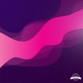 Abstract Layered Wave Design. Wave shapes colored purple and pink Royalty Free Stock Photo