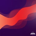 Abstract Layered Wave Design. Wave shapes colored purple, red and orange Royalty Free Stock Photo