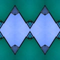 abstract design with opaque glass in green and blue colors, background and texture