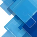 Abstract design with overlapping translucent blue squares and rectangles layered Royalty Free Stock Photo