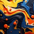 Vibrant Hyper-realistic Oil Painting With Dark Blue And Orange Colors