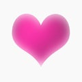 Pink fuchsia heart on white background