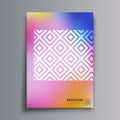 Abstract design poster with rhombus and gradient texture for flyer, brochure cover, vintage typography or background Royalty Free Stock Photo