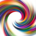Abstract design with rainbow lines in motion