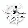 Abstract Design Sport Man Playing Racquetball Vector Clip Art