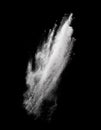 Abstract design of white powder cloud against dark background Royalty Free Stock Photo