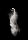 Abstract design of white powder cloud against dark Royalty Free Stock Photo