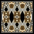 Geometric scarf design with baroque ornaments