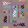 Woolen fabric textured geometric scarf design