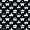 Abstract destroyed stars seamless pattern. Monochrome rough star shapes elements wallpaper