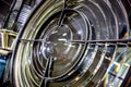 Abstract detail of lighthouse lens displayed at museum at Fraserburgh, Scotland