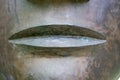 Abstract detail mouth or lips view of metal sculpture