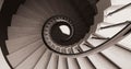 An abstract detail of a spiral staircase. Luxury abstract architectural minimalistic background. Royalty Free Stock Photo