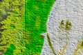 Abstract detail of wall with fragment of colorful graffiti. Urban Art closeup. Concept of Modern iconic urban culture Royalty Free Stock Photo